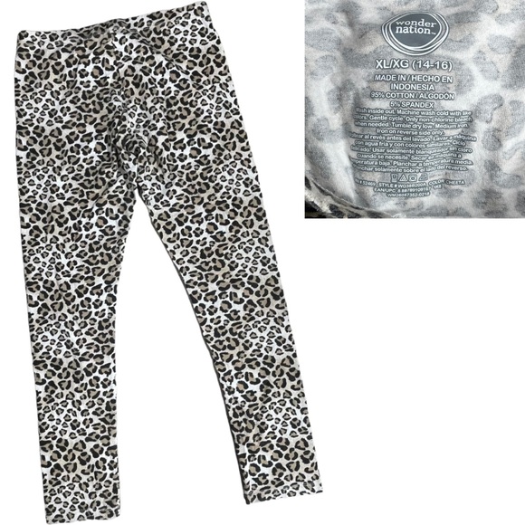 Girls size Xl cheetah & shamrock leggings & 3 shirts bundle - Picture 3 of 13